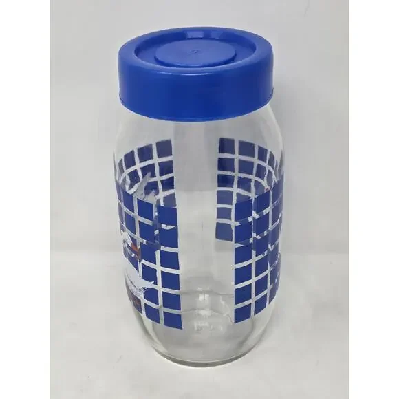 VTG Carlton Blue Lidded Glass Geese & Duck Jar 3/4 & 2 Liter USA Goose Cottage - Picture 7 of 16